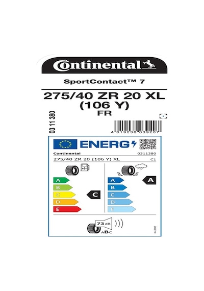 Continental 275/40Zr20 106Y Xl Fr Sportcontact 7 Oto Yaz Lastiği 2026