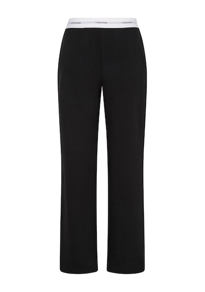 Calvin Klein Kadın Logolu Siyah Jersey Pantolon-13821 Siyah