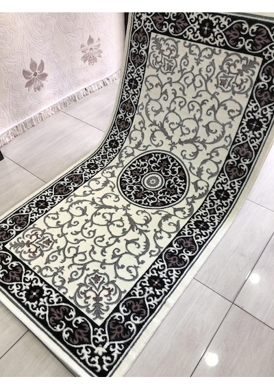 Saray Halı Vizyon 11503 Rs8 100X200 Gri Pudra Göbekli 2 Mt Yolluk