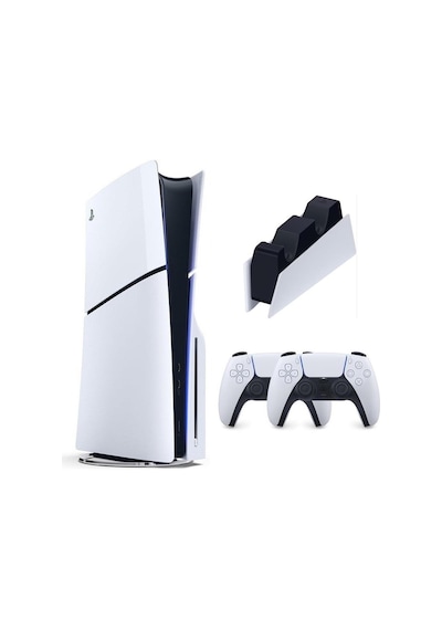 Sony Playstation 5 Slim CD'li Edition + 2 Dualsense Kol + Şarj İstasyonu Oyun Konsolu (İthalatçı Garantili)