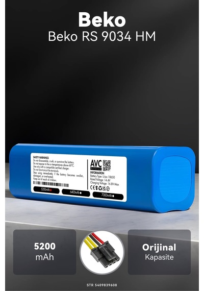 Beko Uyumlu Rs 9034 Hm 5200mah Robot Süpürge Bataryası K.k