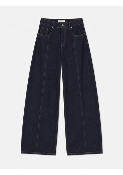Kadın İndigo Selvedge 7w6-50 Barrel Fit Kemer Detaylı Denim Jean