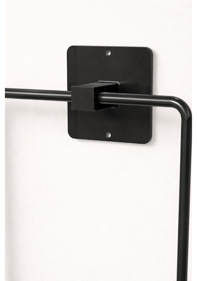 Siyah Kare Yapışkanlı Yuvarlak Havluluk Mutfak Ve Banyo Havlu Askılığı Çap 17 Cm Siyah Diğer