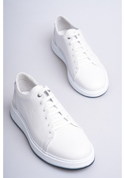 Fame Step Erkek Hakiki Deri Sneaker Ayakkabı Ortopedik Rahat Günlük - Torino Beyaz