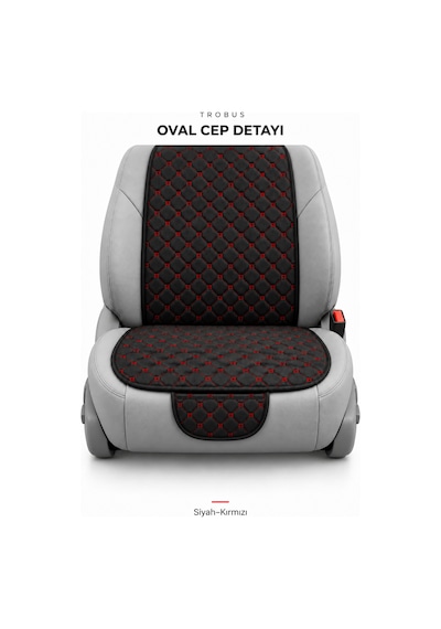 Citroen C4 2011-2018 Kapitone 7'li Terletmez Kumaş Koltuk Minderi Siyah Kırmızı