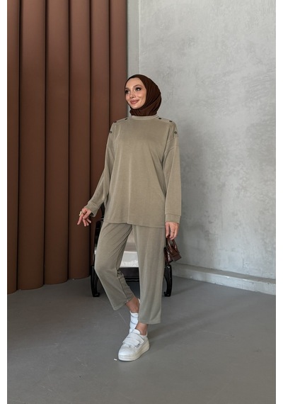 Riella Butik Bade Tesettür Takım Haki