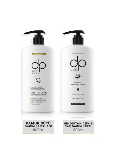 Dp Daily Perfection Şampuan Pamuk Sütü 800 ML & Saç Kremi Hindistan Cevizi 500 ML
