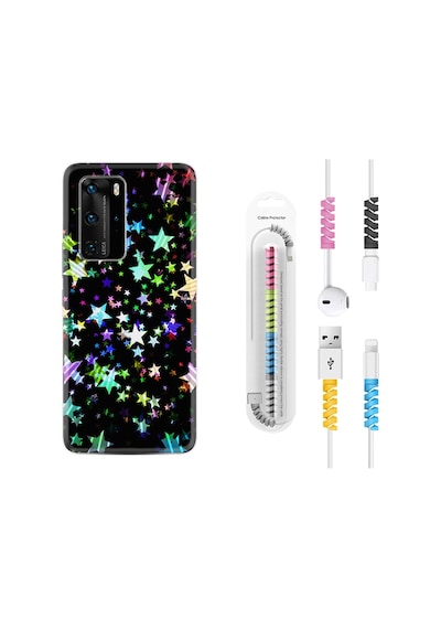 Huawei P40 Pro Kılıf Kablo Koruyuculu Yıldızlar 1601