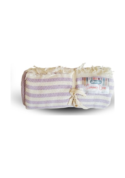 Aksu Summer Line Çok Amaçlı Örtü Pike Koltuk Örtüsü 170x220 Lila Lila