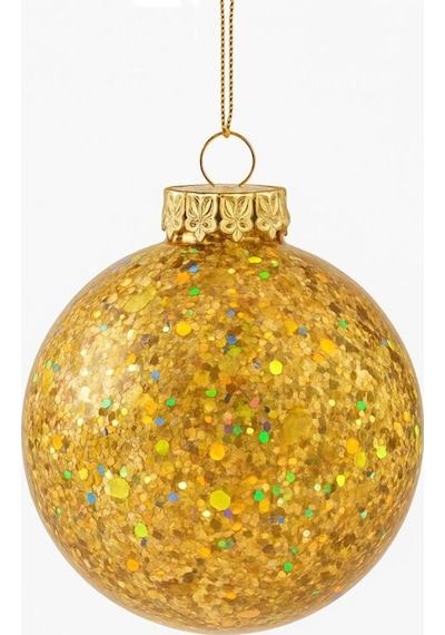 Beysüs Yılbaşı Çam Ağacı Süsü Parlak Özel Gold Simli Holiday Cici Top 8cm 3lü