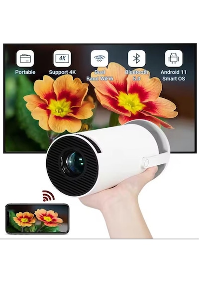 Hd 4k Destekli Projeksiyon Cihazı Android Ekran Yansıtma 130 İnç Spotlight 1080p Projeksiyon Cihazı