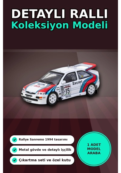 1/64 Metal Ford Escort Rs Cosworth Wrc 1994 Sanremo Maketi - Koleksiyonluk Model Bx-313345