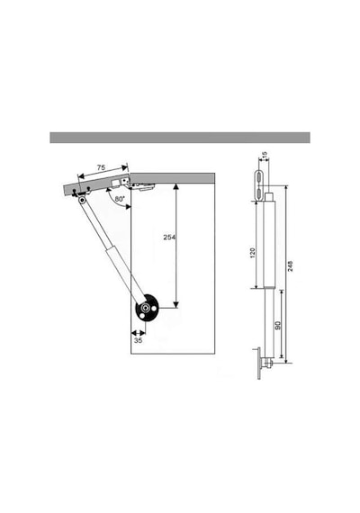 Dolap Gazlı Kapak Makas Piston Frenli 100n Gazlı Piston 1. Kalite Gümüş