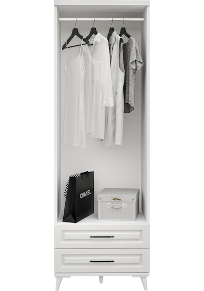 GuneyStore Gözde 2 Kapaklı Komple MDF Beyaz Gardırop