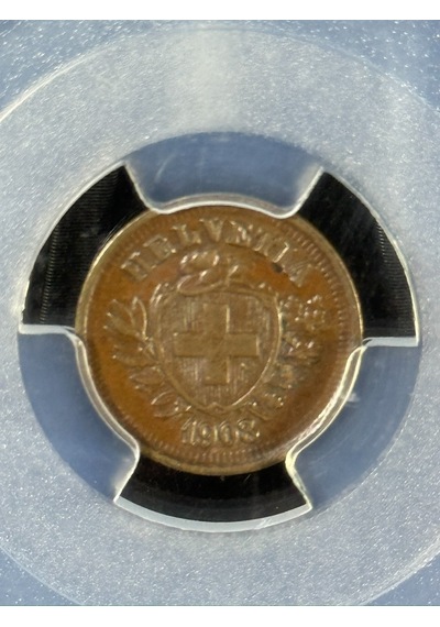 Pcgs Ms62bn 1908 B İsviçre 1rap Sertifikalı Nfc Çipli Özel Koleksiyon Parası