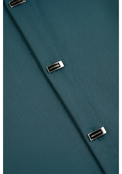 Deep Sea Deepsea Yeşil Slim Fit Likralı Kolay Ütülenebilir Gizli Düğmeli Erkek Gömlek 2602614