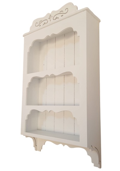 Ahşap Boyanabilir Mdf Dekoratif 3 Raflı Duvar Rafı