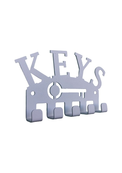 Aju Anahtar Askılığı Keys Yazılı Dekoratif Metal Tasarım Anahtarlık Paslanmaz Hediyelik Beyaz Beyaz