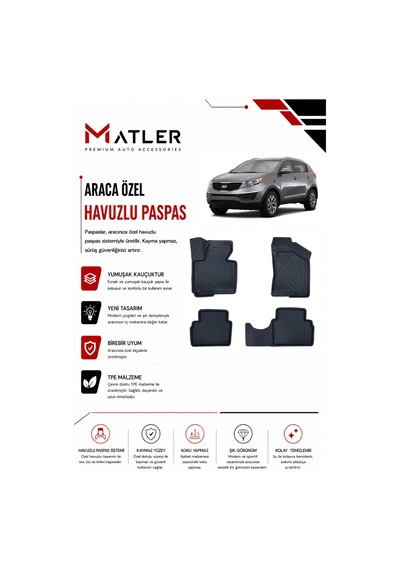 Kia Sportage 2012 Model 4d Ekstra Havuzlu Paspas