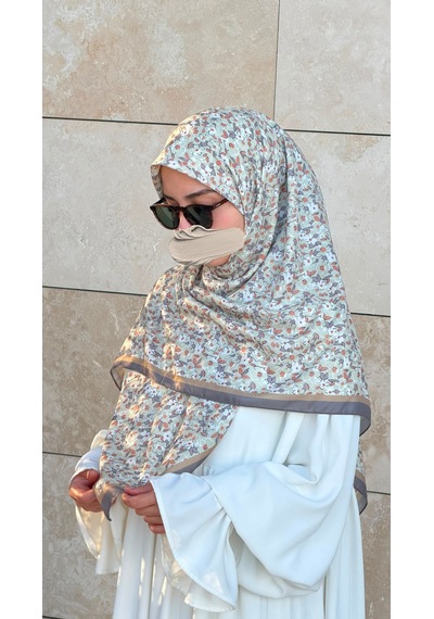 Qalortex Scarf Meyra Desen B.boy Eşarp - Suyeşili Su Yeşili