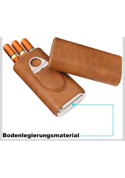 Yüksek Kalite 3 Parmak Humidors Taşınabilir Puro Kutusu Kahverengi Puro Deri Kılıf Puro Kesici