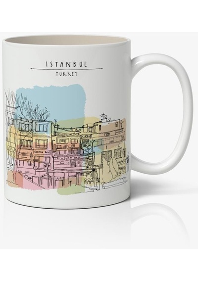 İstanbul Temalı Baskılı Kupa Bardak Baskılı Kahve Kupa Bardak