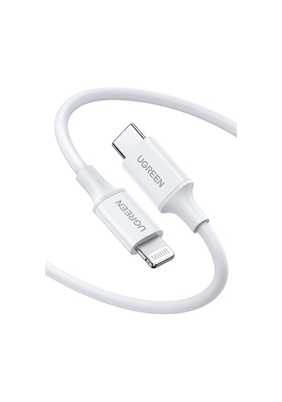 Ugreen Lightning To Usb-c 3a Pd Mfi Sertifikalı Hızlı Şarj Kablosu 1 M Beyaz