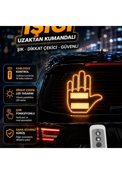 Uzaktan Kumandalı Araç Led Jest Işığı Çok Fonksiyonlu Dekoratif Sürüş Lambası