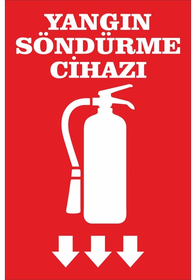 20x30 Cm Yangın Söndürme Cihazı Yangın Söndürücü Pvc Uyarı Yönlendirme Levhası