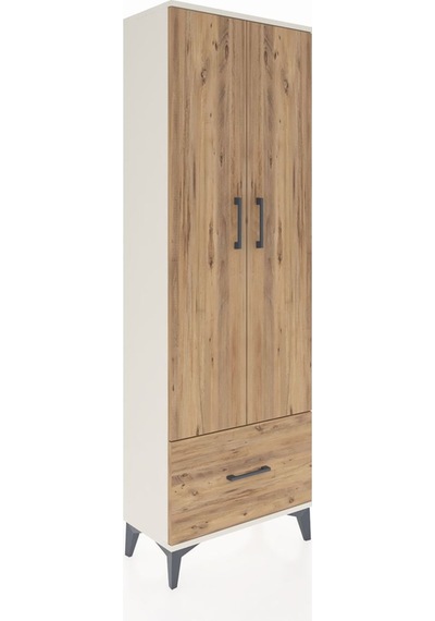 Arges Dolap 4 Raflı Tek Çekmeceli 2 Kapaklı 60x30x182 Aytaşı-çam Aytaşı