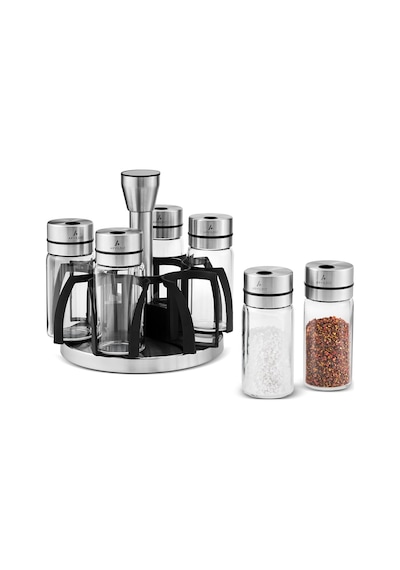 Aryıldız Steel Baharat Seti 7 Parça 90 Ml Gri