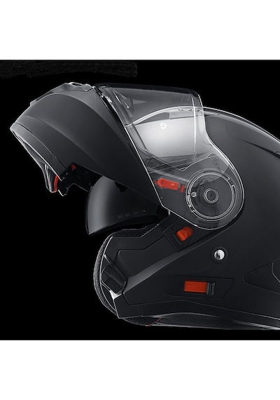 Motosiklet Çene Açılır Kask Güneş Vizörlü Ce Motor Kaskı Mat Black Edition Siyah