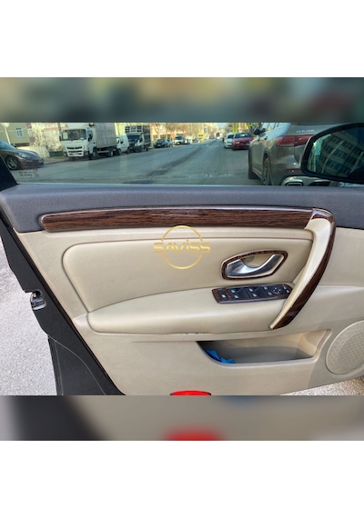 Renault Laguna 3 Özel Kalıp Koyu Meşe Full Set Torpido Maun Kaplama,Konsol Kaplama (Koyu Meşe)