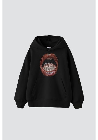 Startmore Love Your Self Baskılı Oversize Unisex Siyah Siyah