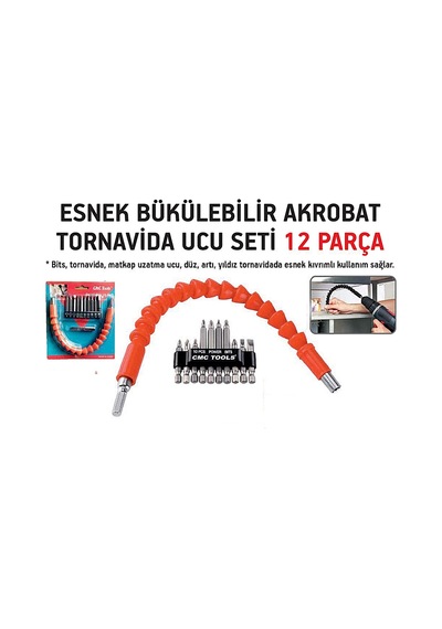 Esnek Bits Uç Seti Matkap Uzatma Ucu Akrobat Matkap Ucu 12 Parça Esnek Bits Uç Seti Matkap Uzatma Ucu Akrobat Matkap Ucu 12 Parça