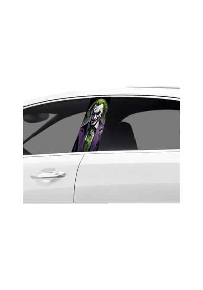 Araç Kapı Direk Kaplama Folyosu Yeşilli Joker Desenli Sağ Sol Takım 2 Adet - 22x50 Cm