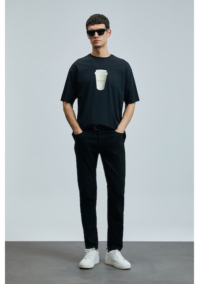 Lufian Anton Smart Jean Erkek Pantolon Slim Fit Siyah Siyah 111200206100100 Siyah