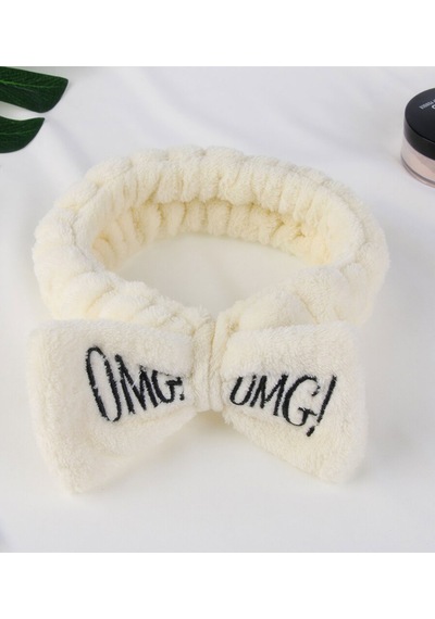 Toyaş Omg Peluş Bandana Makyaj Spa Saç Bandı Beyaz Çok Renkli