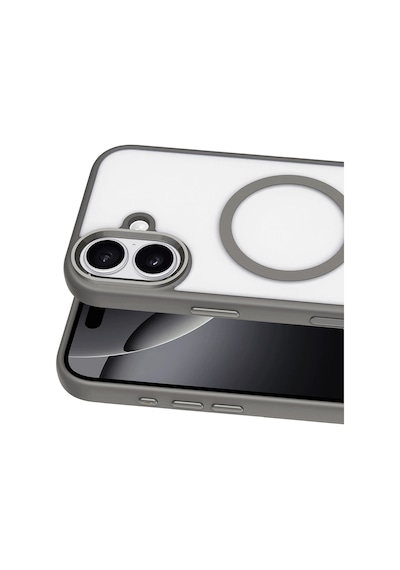 Joko - 763 - Apple iPhone Uyumlu 16 Terea Magsafe Kapak - Csmo-tex - - Gri