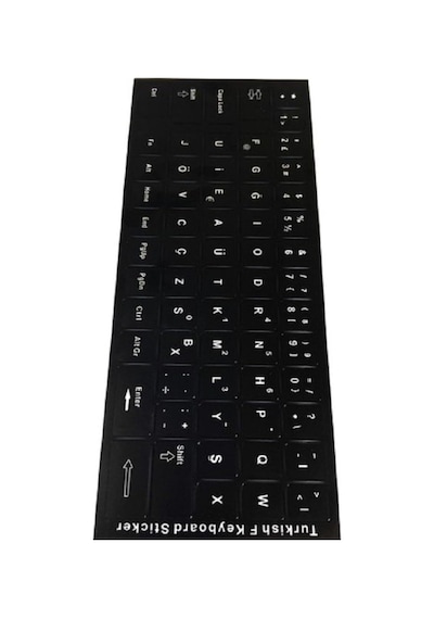 F Klavye Sticker Türkçe Klavye Yapışkan Harf Dizilimi Siyah, Standart, Drwlfskt, Siyah, Erkek