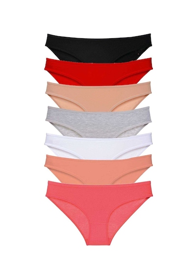 7 Adet Süper Eko Set Likralı Kadın Slip Külot Set 2 Altın - Lacivert
