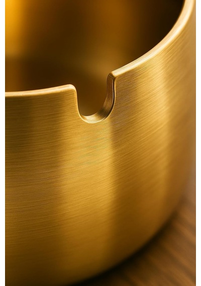 Gold Metal Küllük, Modern Tasarım Lüks Kül Tablası, Şık Ve Zarif Dekoratif Masaüstü Küllük, Ev Ve Ofis İçin İdeal Altın Rengi Kül Tepsisi, Kolay Temizlenir Metal Kül Kabı