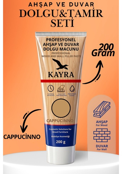 4'lü Cappuccino Renk Ahşap Ve Duvar Tamir Seti 200 Gr Dolgu Macunu, 2 Adet Plastik Spatula, Kübik Zımpara Sünger - Mobilya, Kapı, Çatlak, Delik Yüzey Tamir Ve Dolgu Kiti Pratik Yüzey Onarım Macunu Cappuccino Cappuccino 4'lü Cappuccino Renk Ahşap Ve Duvar Tamir Seti 200 Gr Dolgu Macunu, 2 Adet Plastik Spatula, Kübik Zımpara Sünger - Mobilya, Kapı, Çatlak, Delik Yüzey Tamir Ve Dolgu Kiti Pratik Yüzey Onarım Macunu Cappuccino Cappuccino