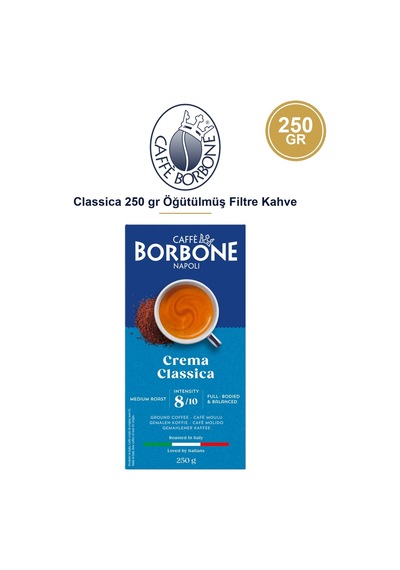 Caffe Borbone Classica 250 Gr Öğütülmüş Filtre Kahve - Her Gün İçilebilecek Mükemmel Denge