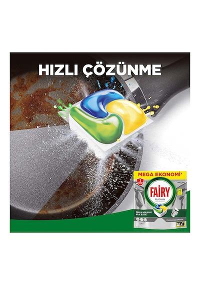 Fairy Platinum Bulaşık Makinesi Kapsülü 96 Tablet Yıkama Limon Kokulu