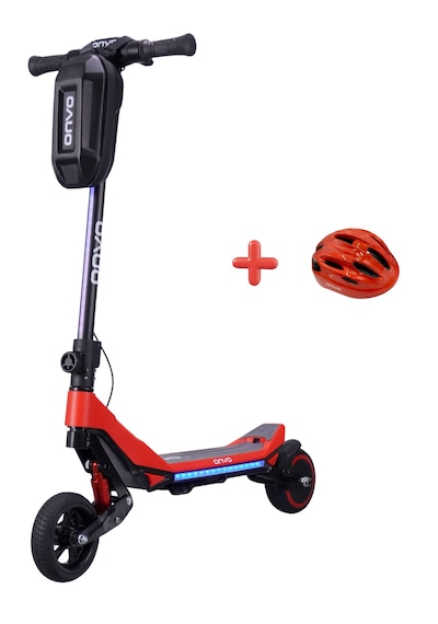 Kx-02k Onvo 200 W Elektrıklı Çocuk Kırmızı Scooter - Kasklı