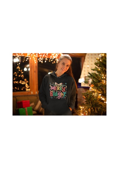 Stil X Yeni Yıl Baskılı Kadın Sweatshırt, Chrıstmas Temalı Siyah-2