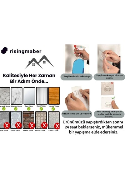 10 Adet Ultra Güçlü Yapışkanlı Kanca, Şeffaf Yapışkanlı Mutfak Banyo Askısı, Mt114 Turuncu Diğer