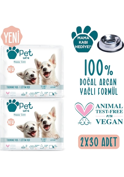Pet Love Evcil Hayvan Tuvalet Eğitim Pedi 2 x 30 Adet