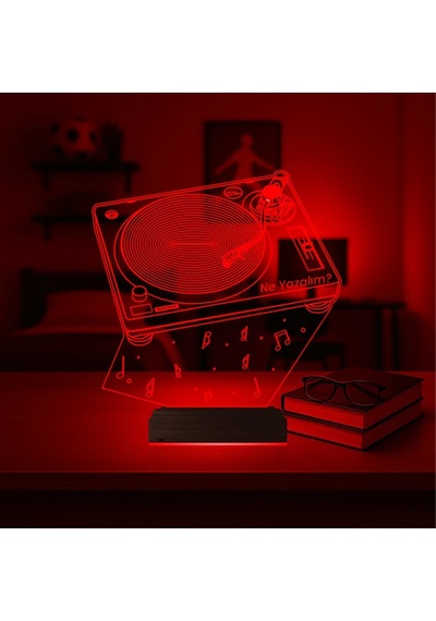Luvivia Dj Mixer Müzik Kişiye Özel 3d Lamba - Masa Gece Lambası Şeffaf